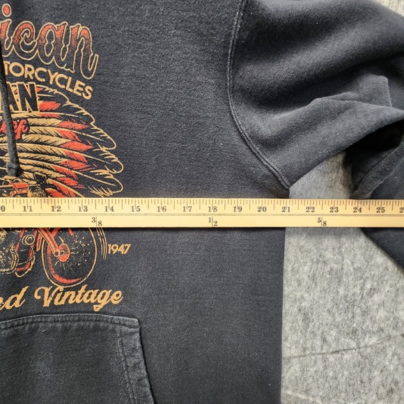American Legendary Motorcycles Indian Chief Hoodie Mens L (Fits as Medium) READ - Picture 8 of 9